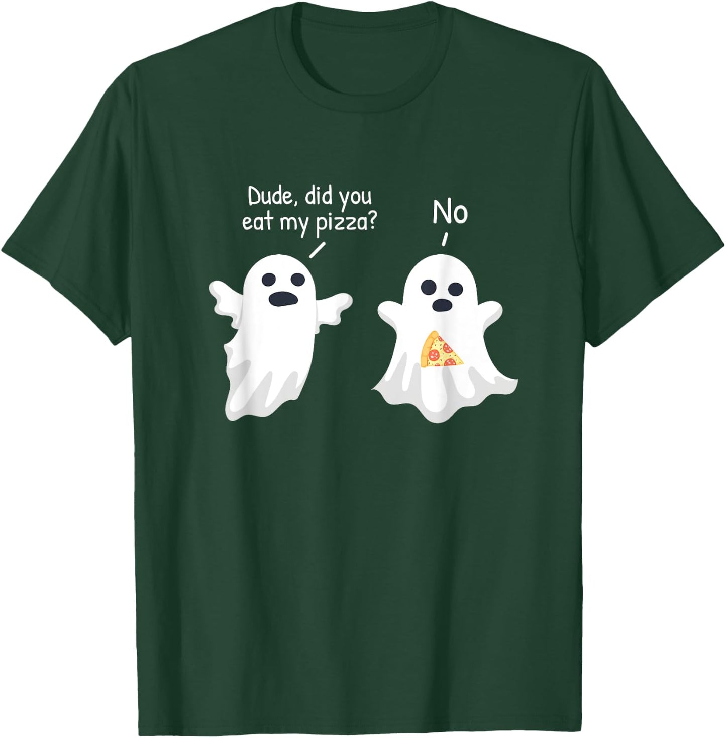 Halloween Shirts, Ghost Pizza T-Shirt - T-Shirt | Forest