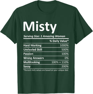 MISTY Nutrition Personalized Name Funny Christmas Gift T-Shirt - T-Shirt | Forest
