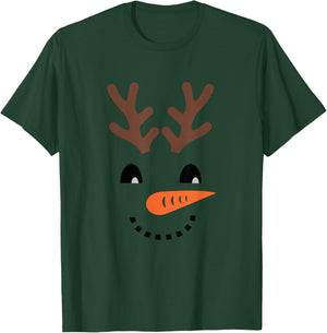 Reindeer Snowman Shirt for Boys and Girls Winter T-Shirt - T-Shirt | Forest