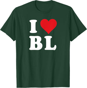 I Heart BL Initials I Love B.L. First And Last Name B L T-Shirt - T-Shirt | Forest