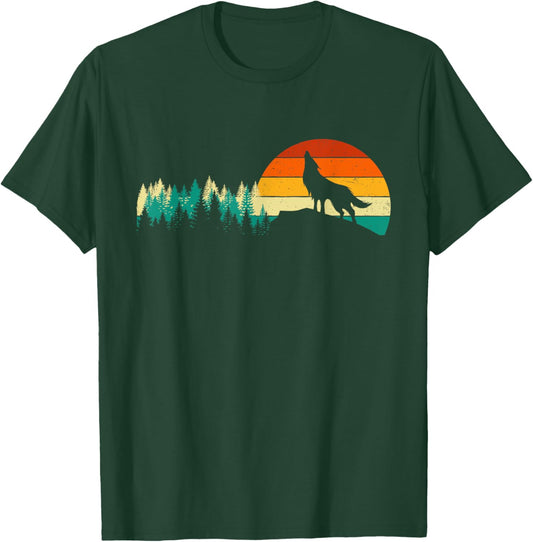 Retro Vintage Wolf - Wildlife Nature Forest Lover T-Shirt - T-Shirt | Forest