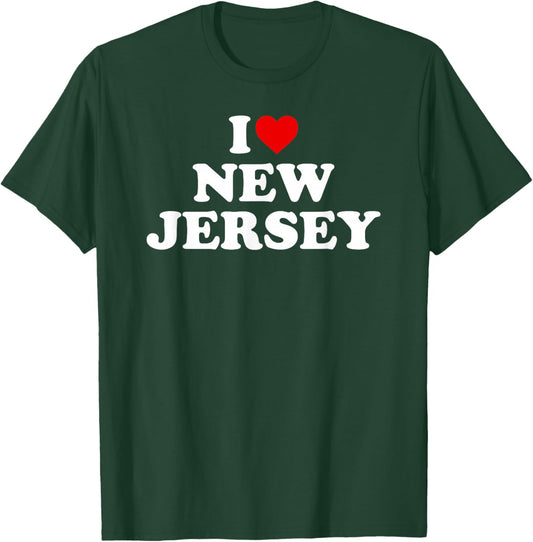 I Love New Jersey - Heart NJ T-Shirt - T-Shirt | Forest