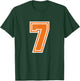 Number 7 Orange Varsity Sports Team T-Shirt - T-Shirt | Forest