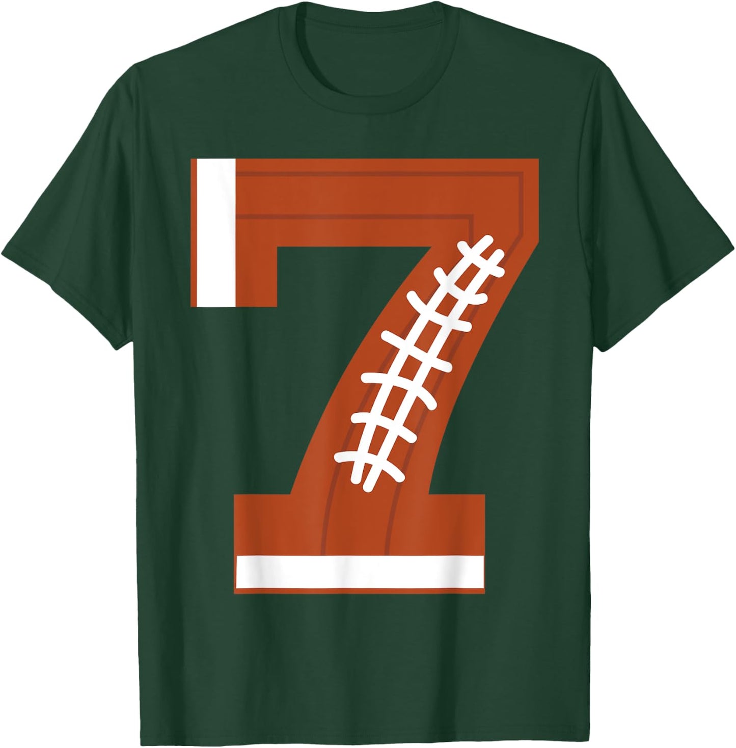 7th Birthday Football Ball Boys | 7 Year Old Gift T-Shirt - T-Shirt | Forest