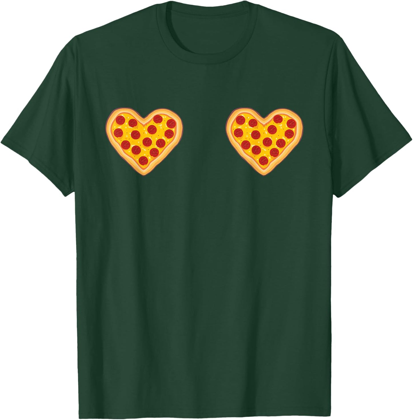 Funny Pizza Heart Boobs T-Shirt - T-Shirt | Forest