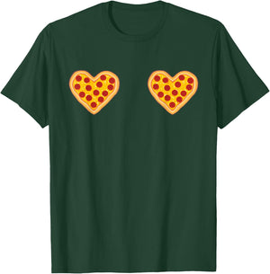 Funny Pizza Heart Boobs T-Shirt - T-Shirt | Forest