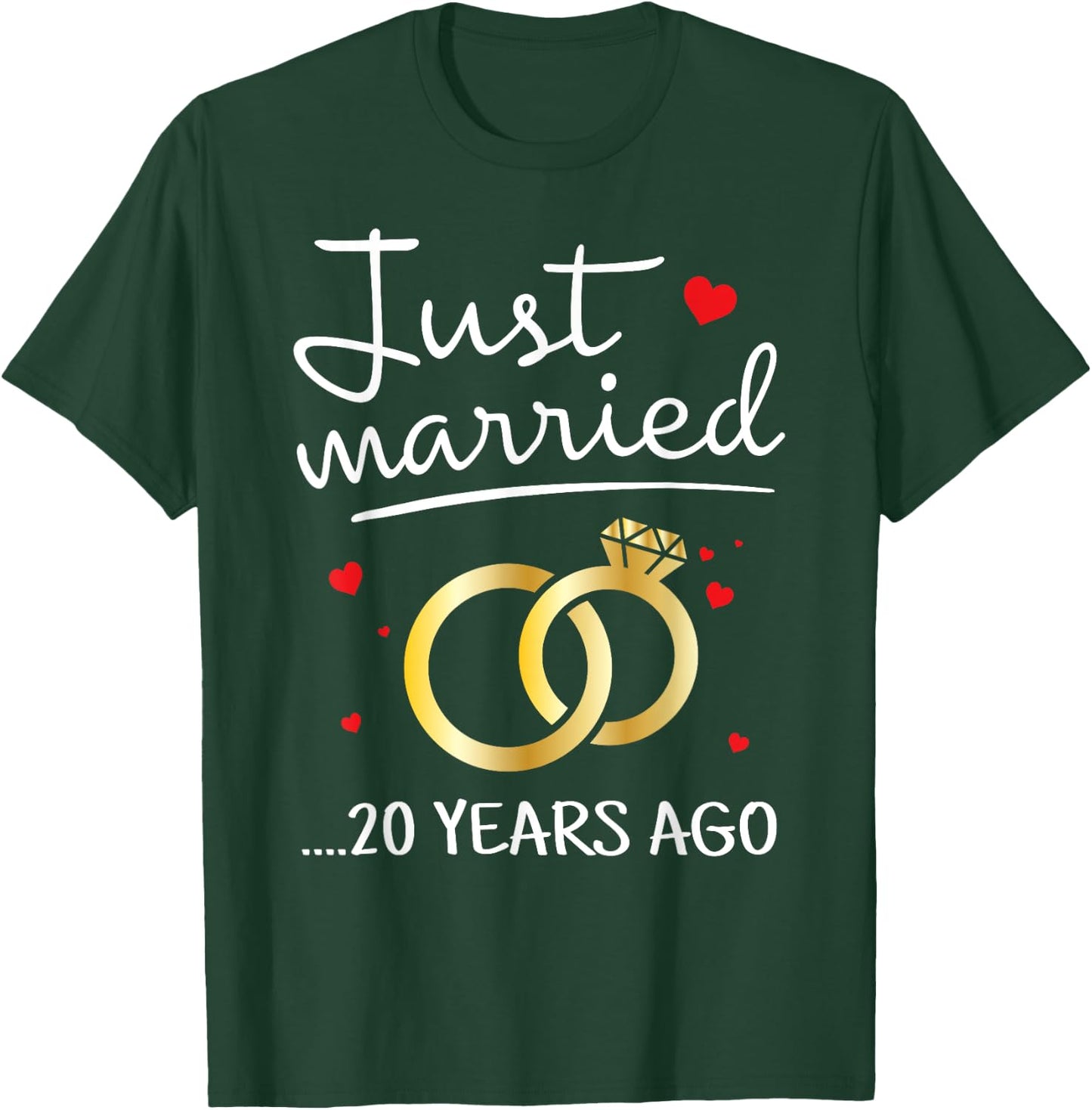 Just Married 20 Years Ago Funny Couple 20th Anniversary Gift T-Shirt - T-Shirt | Forest