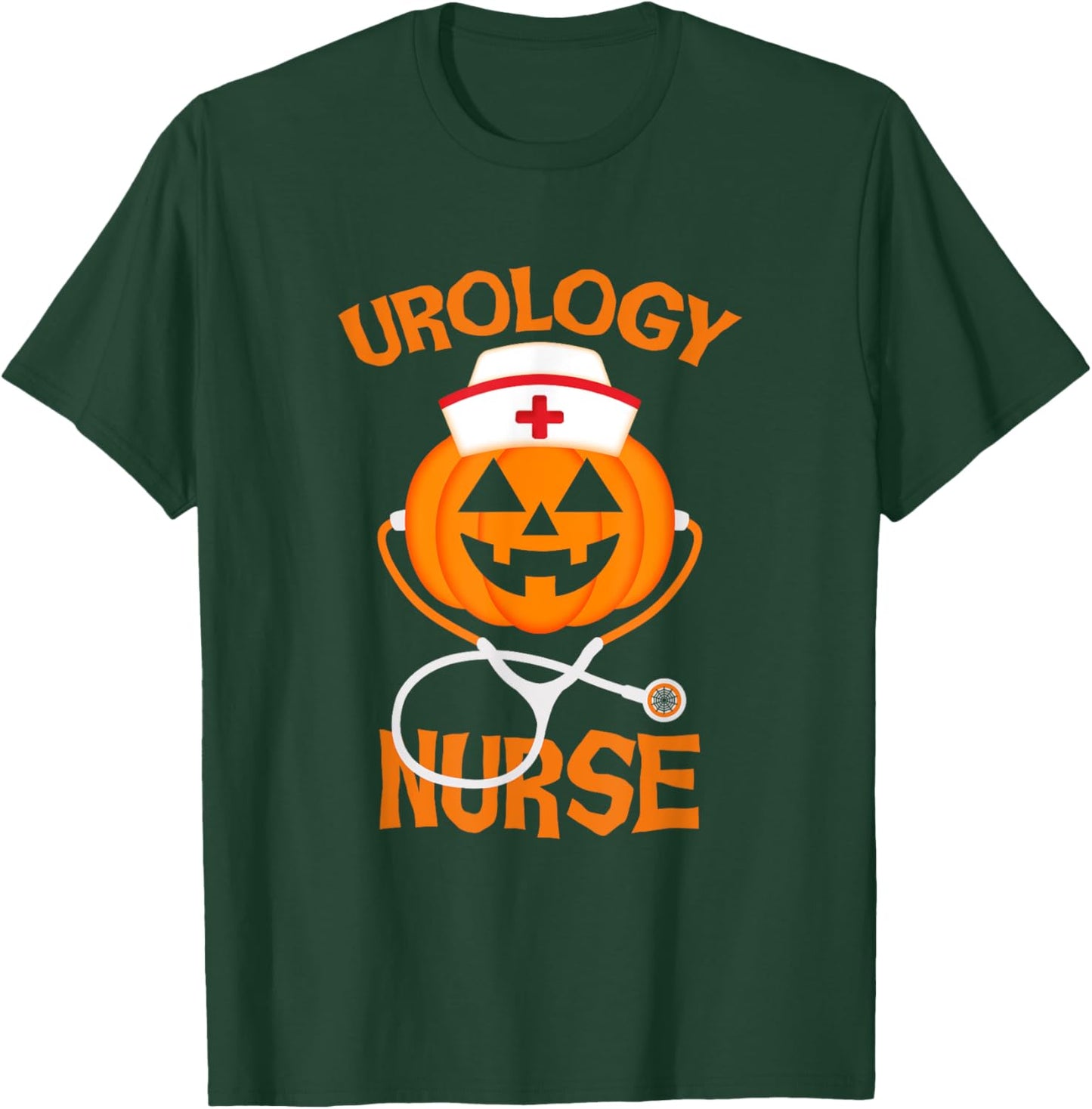 Stethoscope Pumpkin Urology Nurse Halloween Women T-Shirt - T-Shirt | Forest