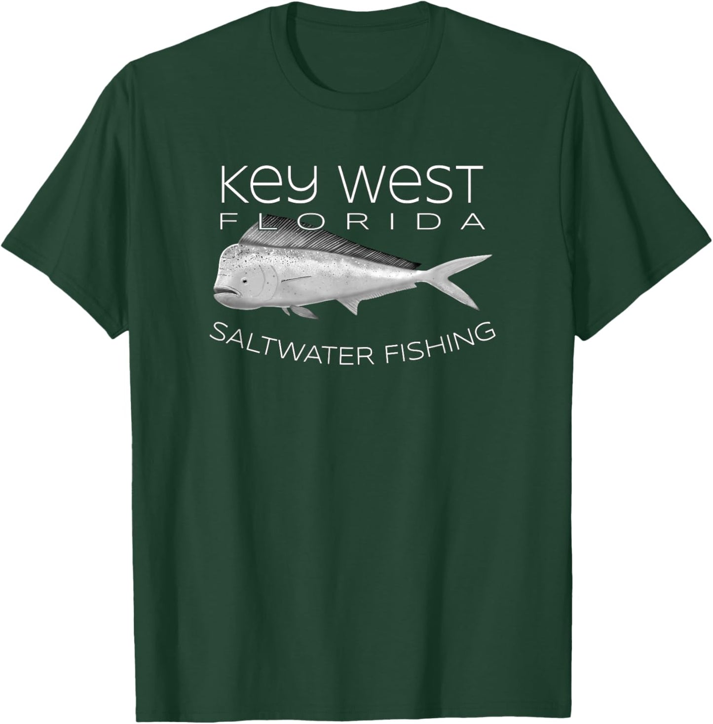 Saltwater Deep Sea Fishing Key West Florida Mahi Mahi T-Shirt - T-Shirt | Forest