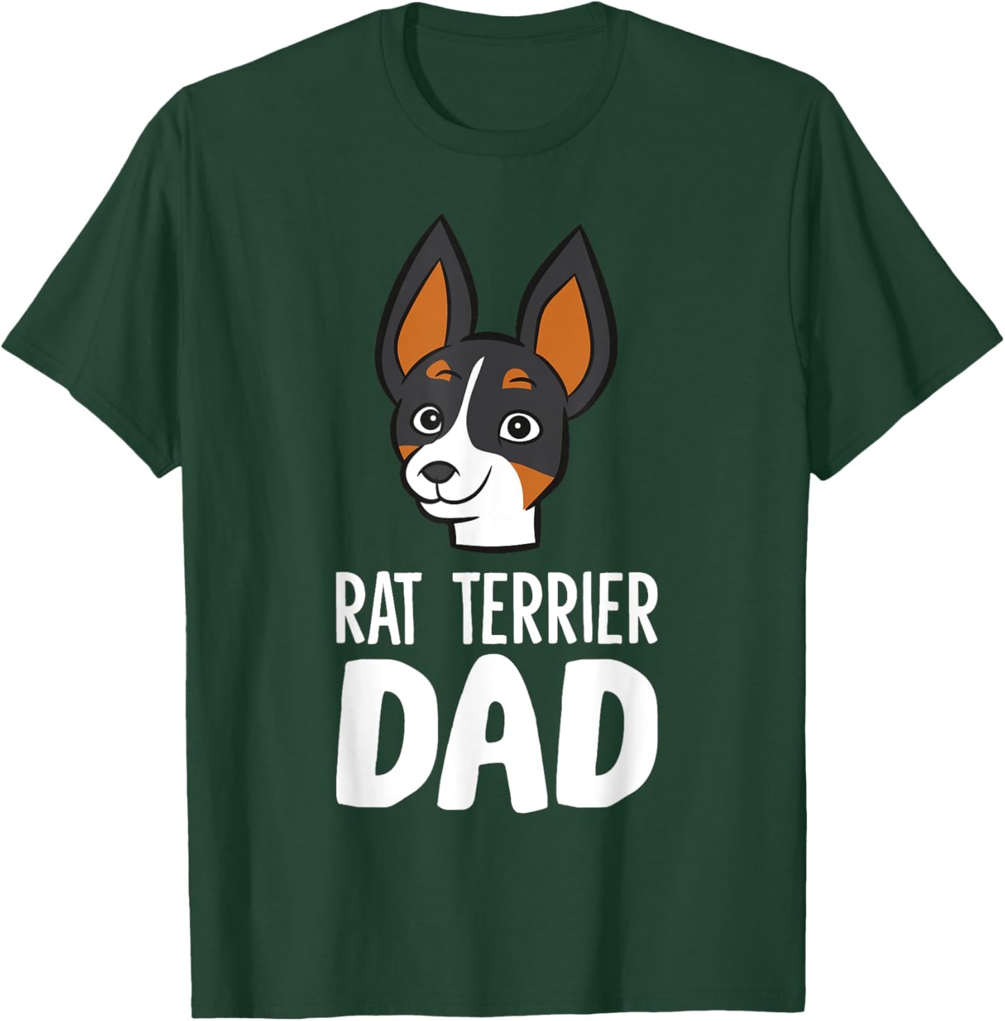 Rat Terrier Dog Owner Papa Funny Rat Terrier Dad T-Shirt - T-Shirt | Forest