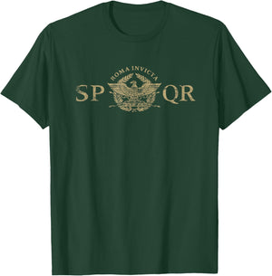 Roma Invicta SPQR Roman Eagle 2 Distressed T-Shirt - T-Shirt | Forest