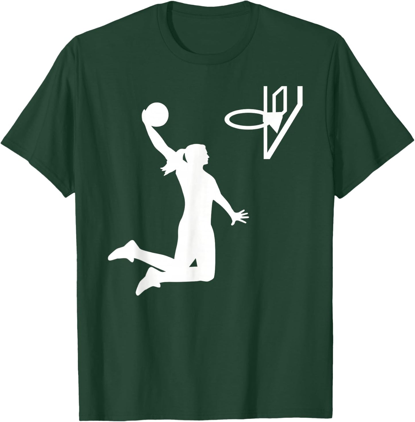 Basketball Girl Woman T-Shirt - T-Shirt | Forest