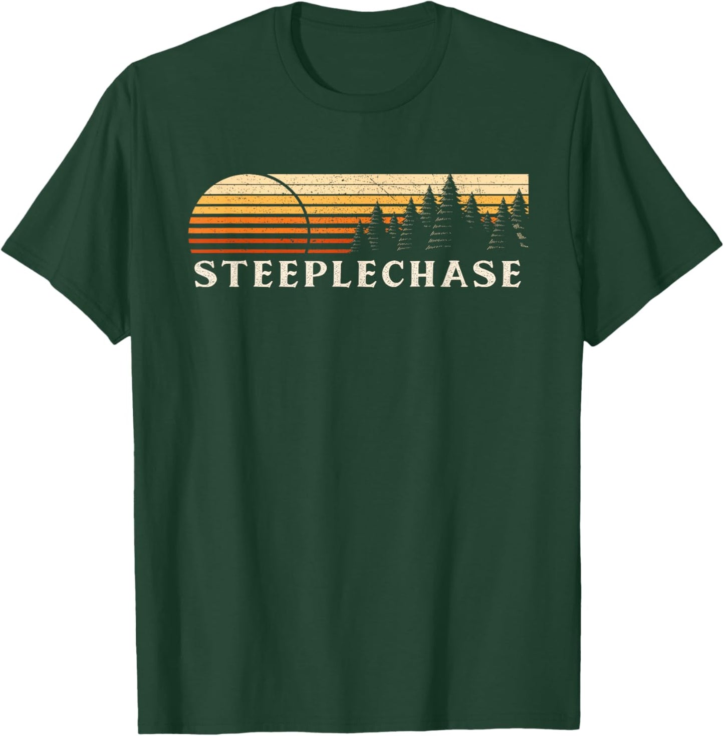 Steeplechase, AZ Vintage Evergreen Sunset Eighties Retro T-Shirt - T-Shirt | Forest