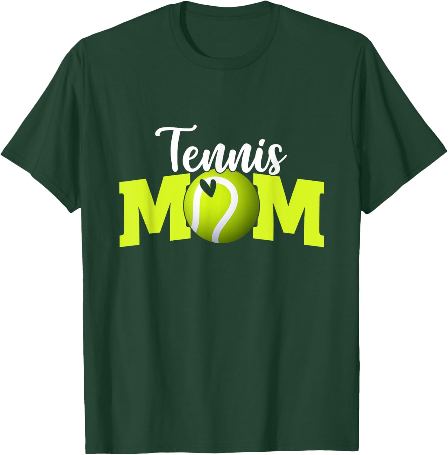 Tennis Mom Cute Letter Print Women Cute Mother's Day T-Shirt - T-Shirt | Forest