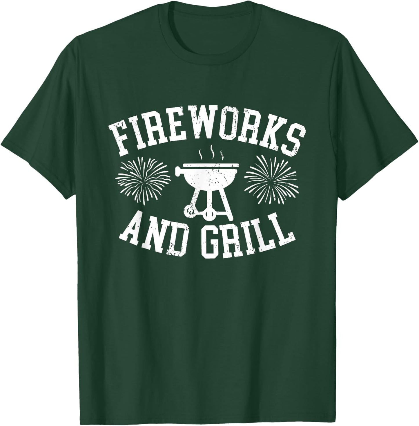 Fireworks and Grill 4th of July T-Shirt - T-Shirt | Forest