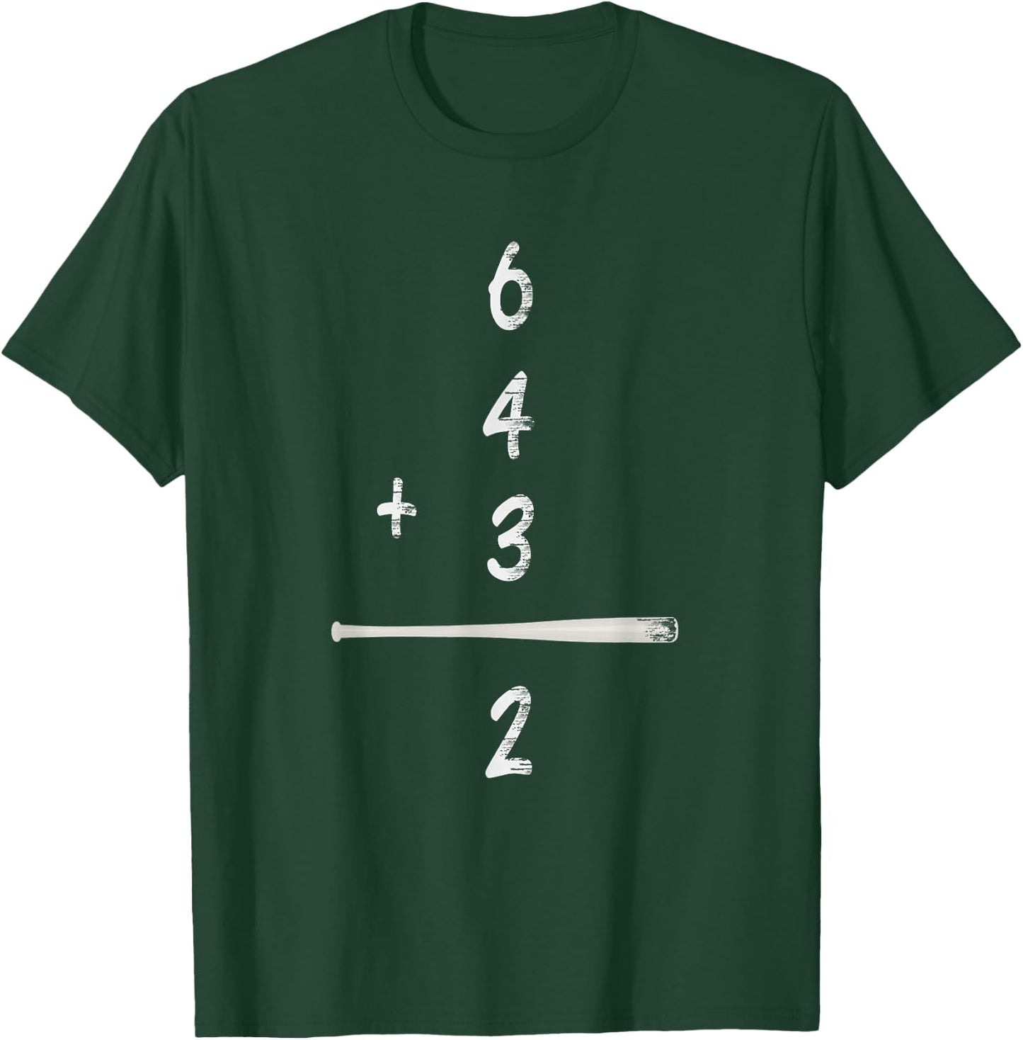 Baseball Math 6 4 3 2 Double Play Cute Softball Game T-Shirt - T-Shirt | Forest