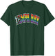 Tampa Bay Arched Text Progress Pride Pattern T-Shirt - T-Shirt | Forest