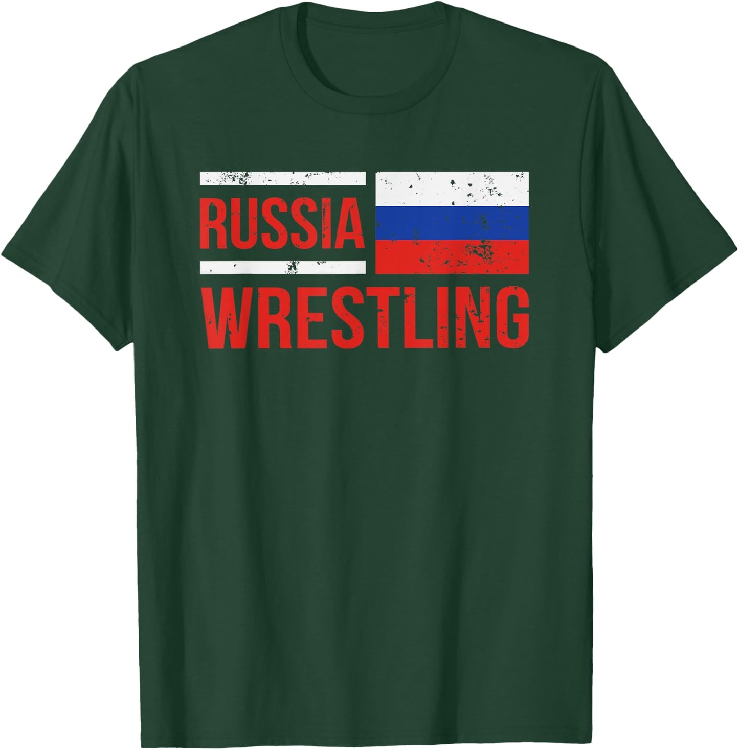 Russia Wrestling RUS Flag Amateur Wrestler Grappling T-Shirt - T-Shirt | Forest