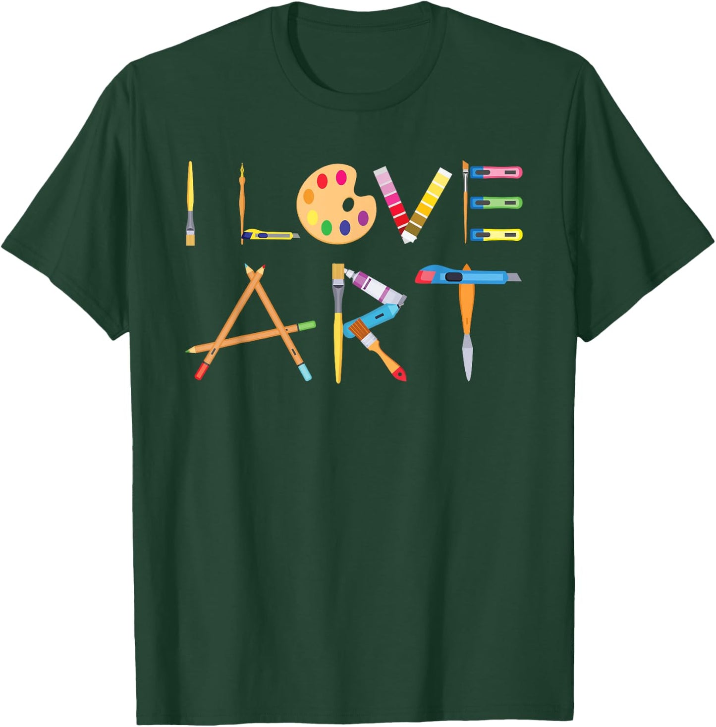 I Love Art Painting Artists Painter Gift T-Shirt - T-Shirt | Forest