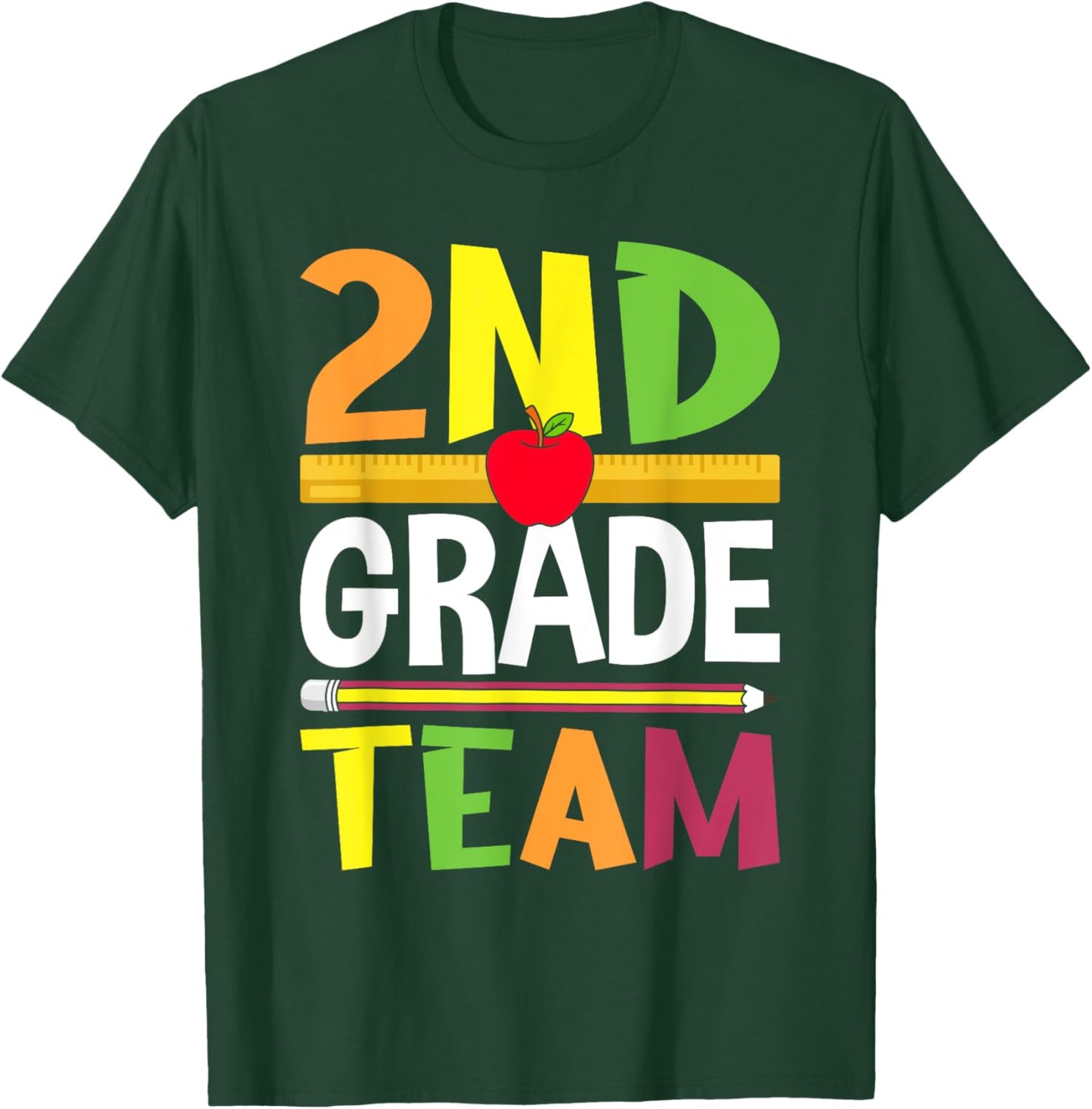 2nd Grade Team 2nd Grade Squad Teacher T-Shirt - T-Shirt | Forest
