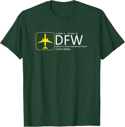 Dallas Fort Worth DFW Texas Airport Flight Aviation Graphic