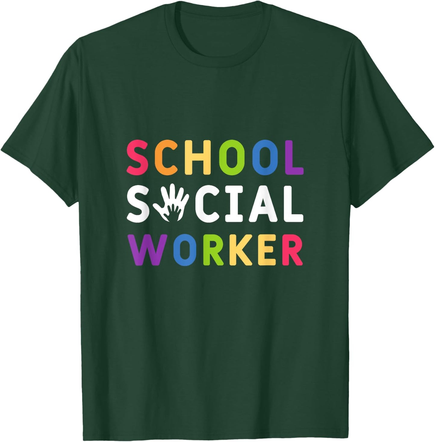 Social Work Rainbow Women School Social Worker T-Shirt - T-Shirt | Forest