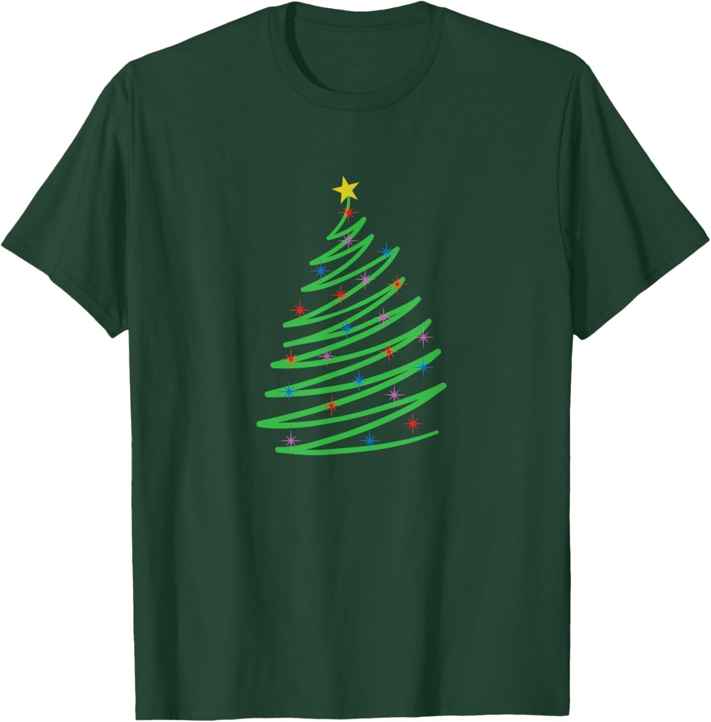 One Line Christmas Xmas T-Shirt - T-Shirt | Forest