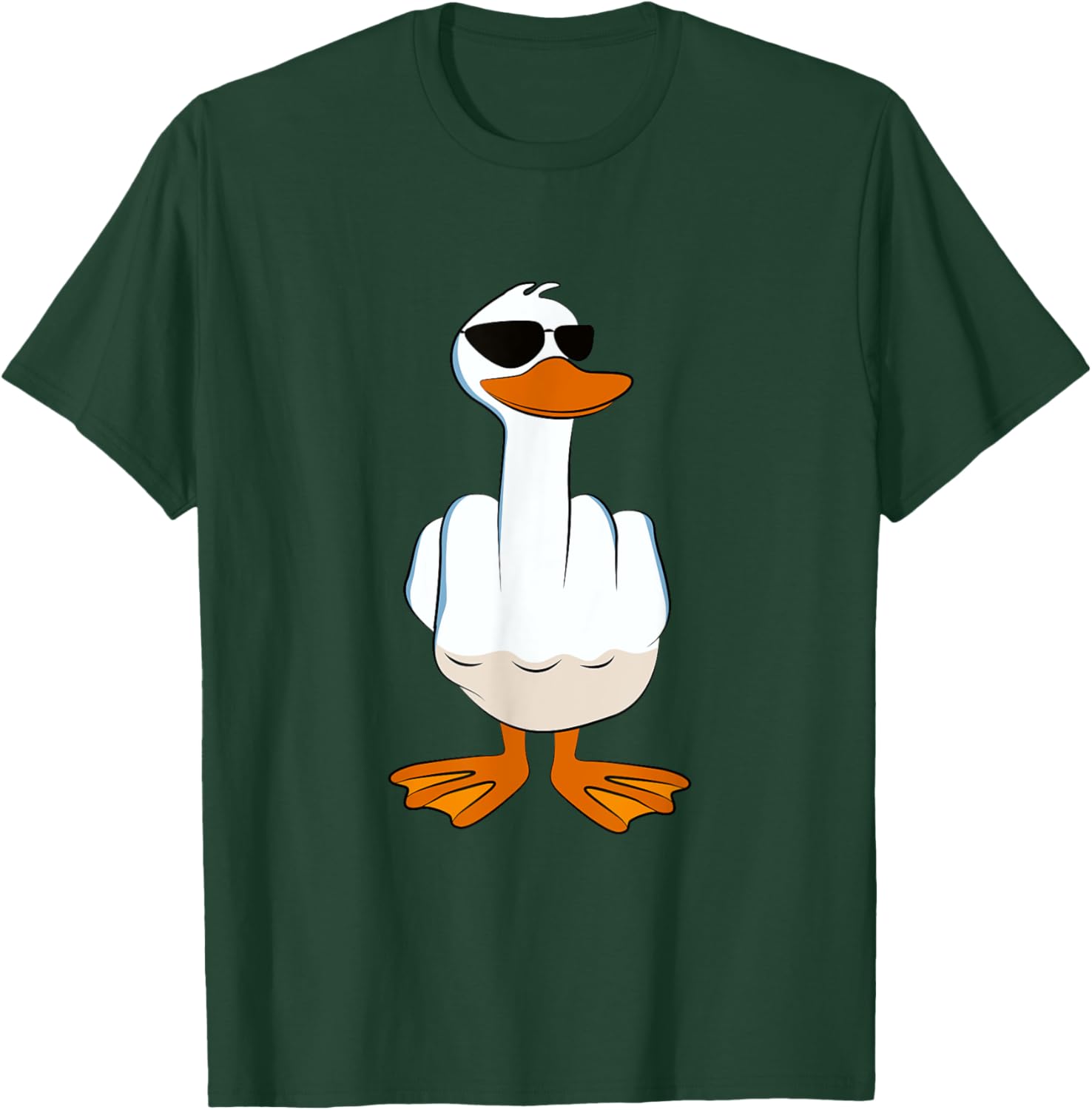 I Don't Give A Duck Funny Middle Finger Offensive Rude Duck T-Shirt - T-Shirt | Forest
