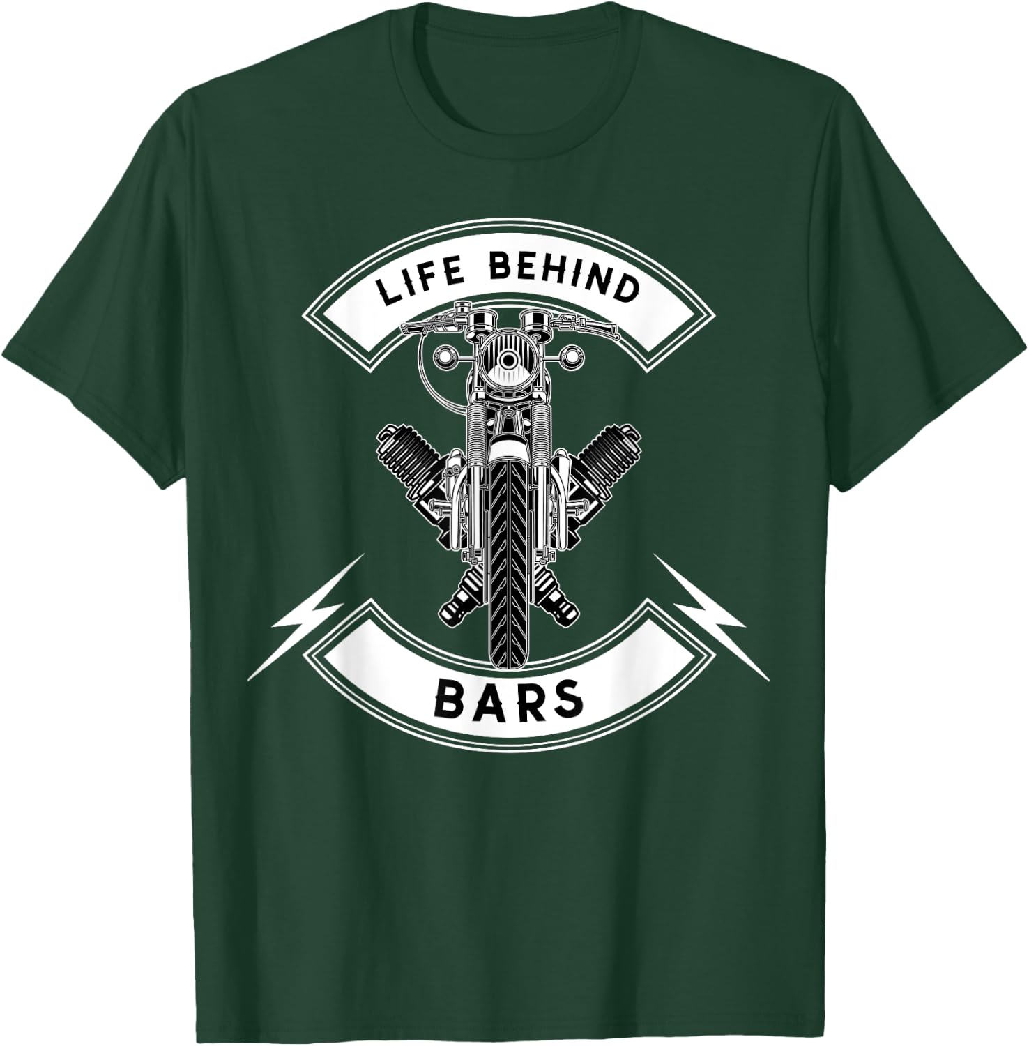 Life Behind Bars Motorcycle Biker T-Shirt - T-Shirt | Forest
