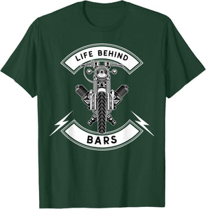 Life Behind Bars Motorcycle Biker T-Shirt - T-Shirt | Forest