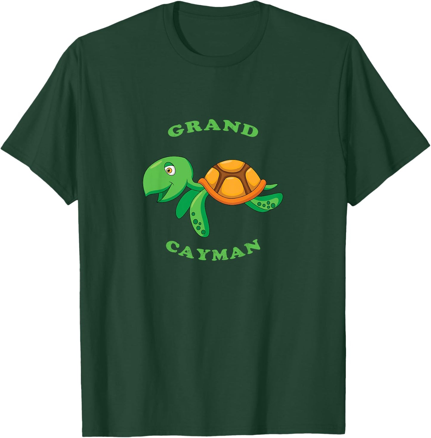 Kids Grand Cayman Cartoon Children's Turtle Gift T-Shirt - T-Shirt | Forest