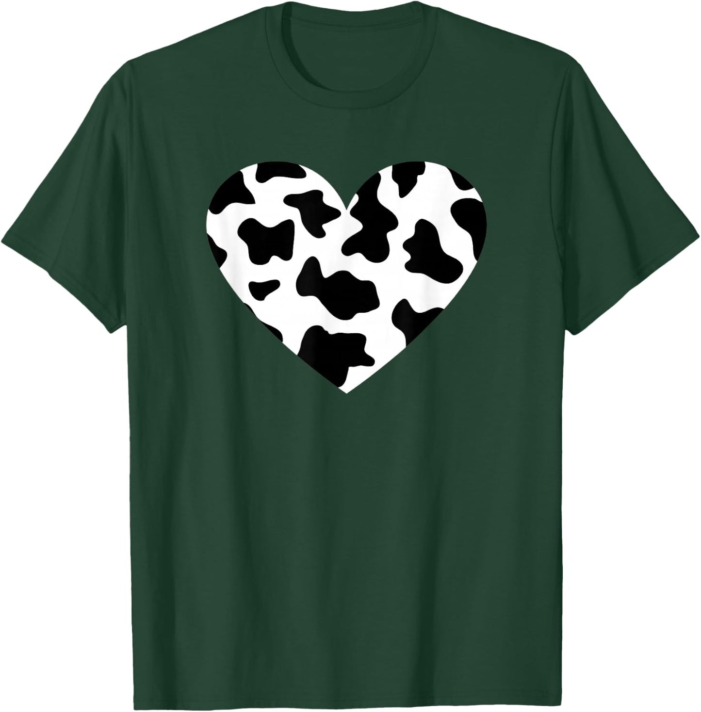 Awesome Cow Print Black & White Print Heart Small T-Shirt - T-Shirt | Forest