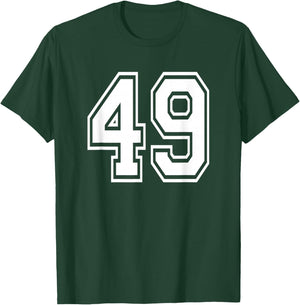 Number 49 Numbered Uniform Sports Jersey Team 49th Birthday T-Shirt - T-Shirt | Forest