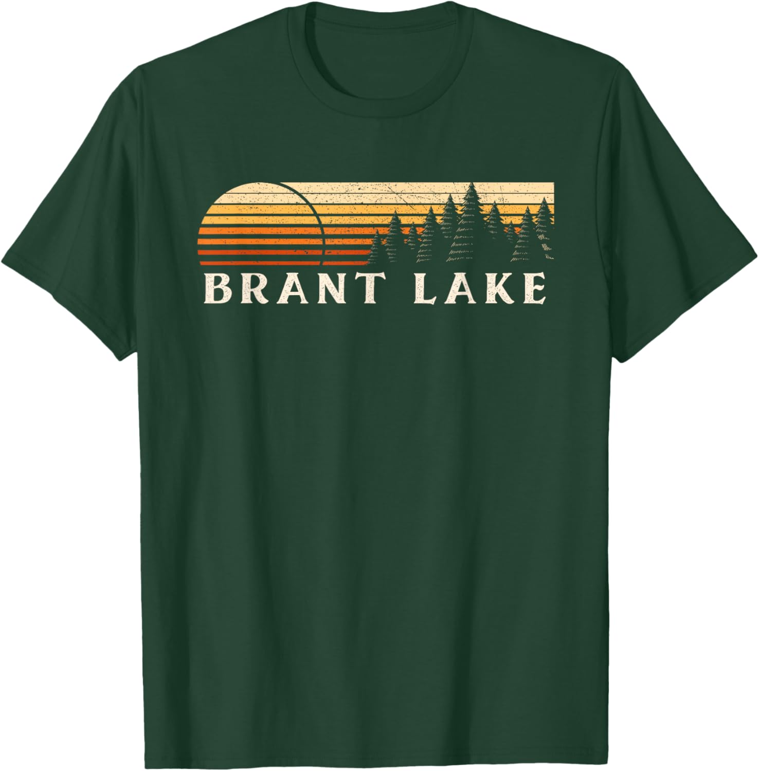 Brant Lake, SD Vintage Evergreen Sunset Eighties Retro T-Shirt - T-Shirt | Forest
