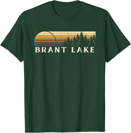 Brant Lake, SD Vintage Evergreen Sunset Eighties Retro T-Shirt - T-Shirt | Forest