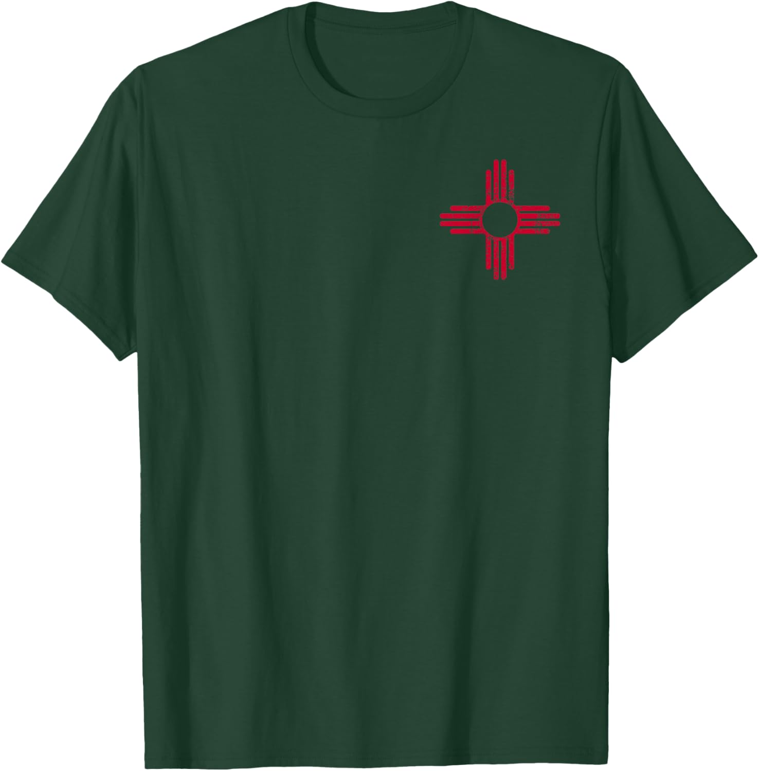 Vintage New Mexico Zia Sun Symbol Apparel Red Zia Sun Alone T-Shirt - T-Shirt | Forest