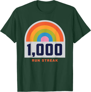 Run Streak Run Streaker 1,000 Days of Running Comma Day T-Shirt - T-Shirt | Forest