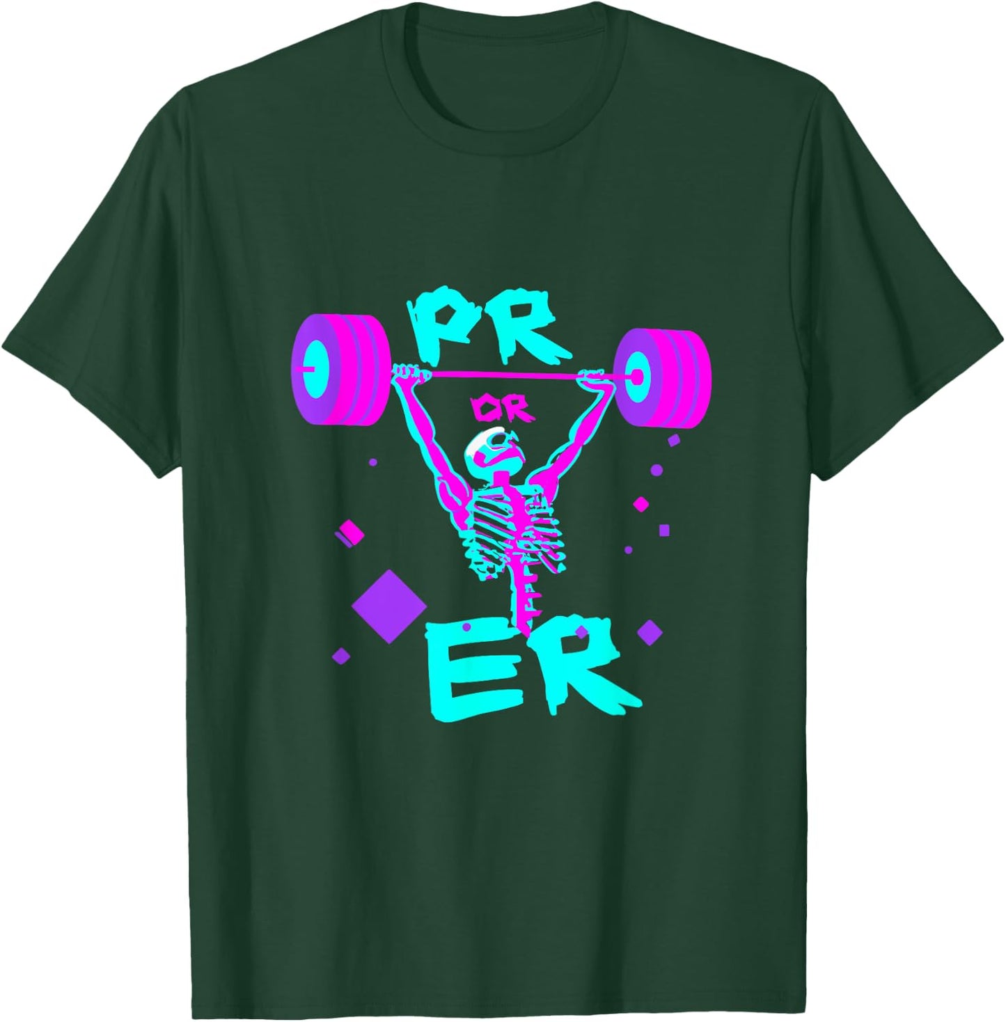 Funny Weight Lifting Power Lifting Vaporwave Meme 80s Neon T-Shirt - T-Shirt | Forest