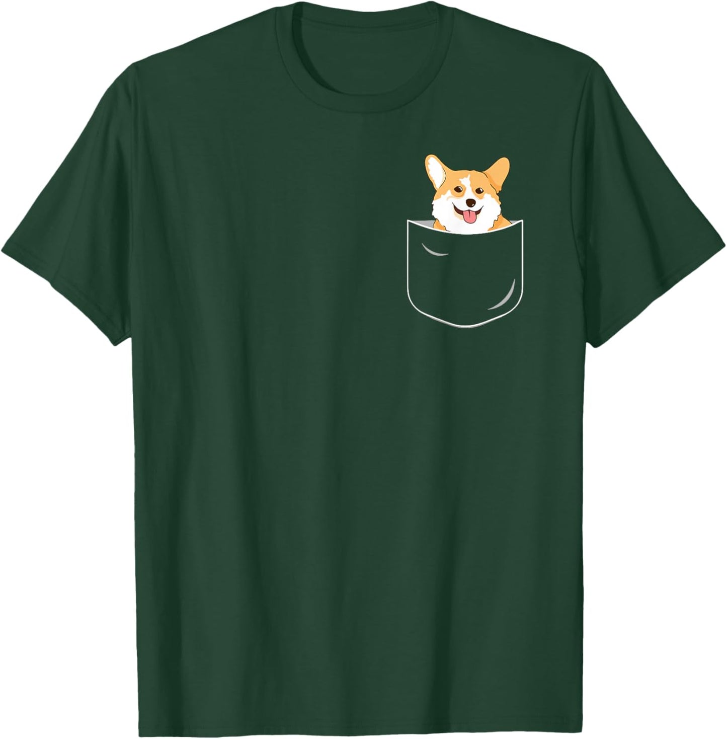 Funny Corgi Pet Dog - Corgi In Pocket Women Girls Kids T-Shirt - T-Shirt | Forest