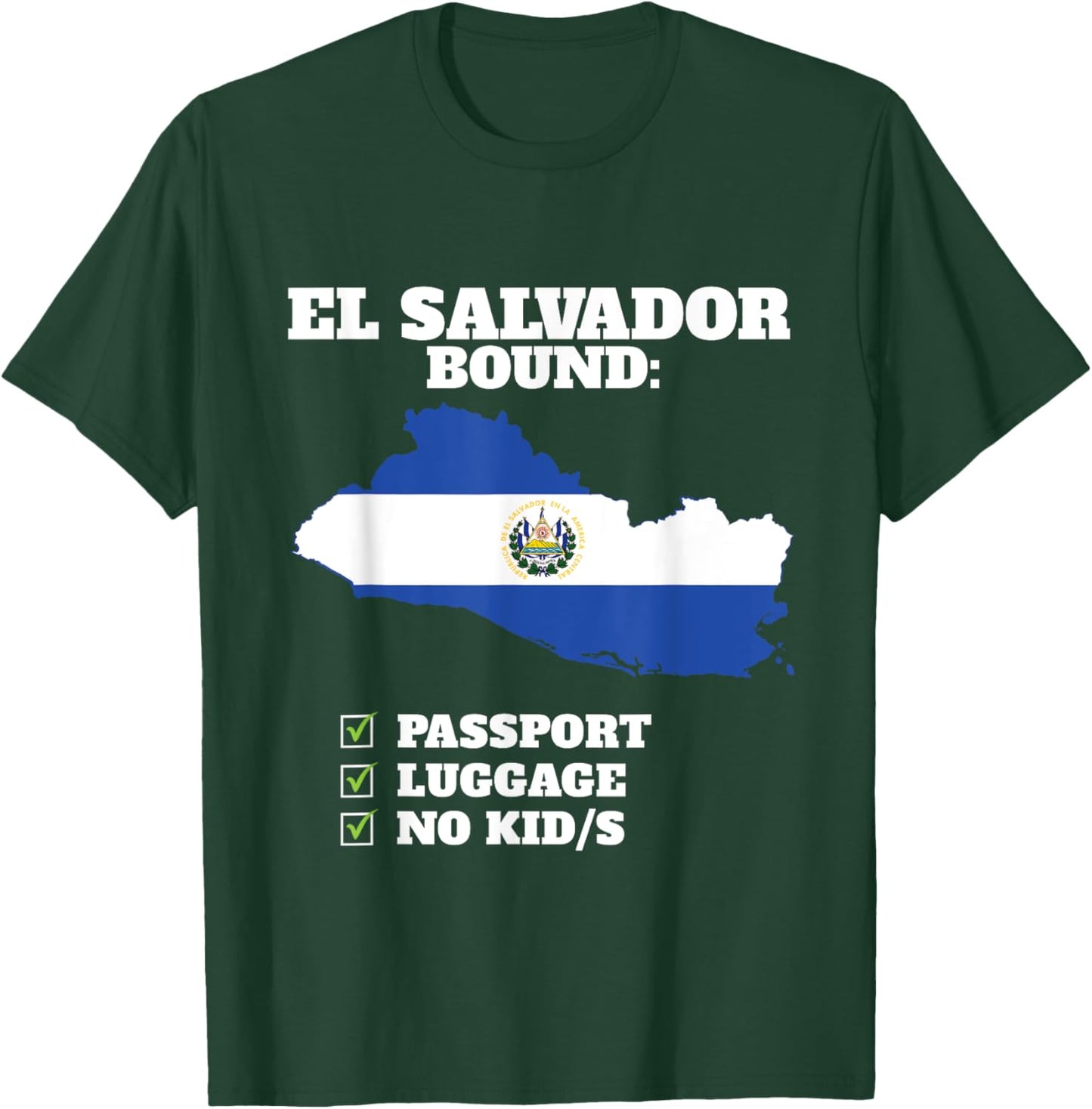 El Salvador Bound Country Travel Salvadoran Flag Vacation T-Shirt - T-Shirt | Forest