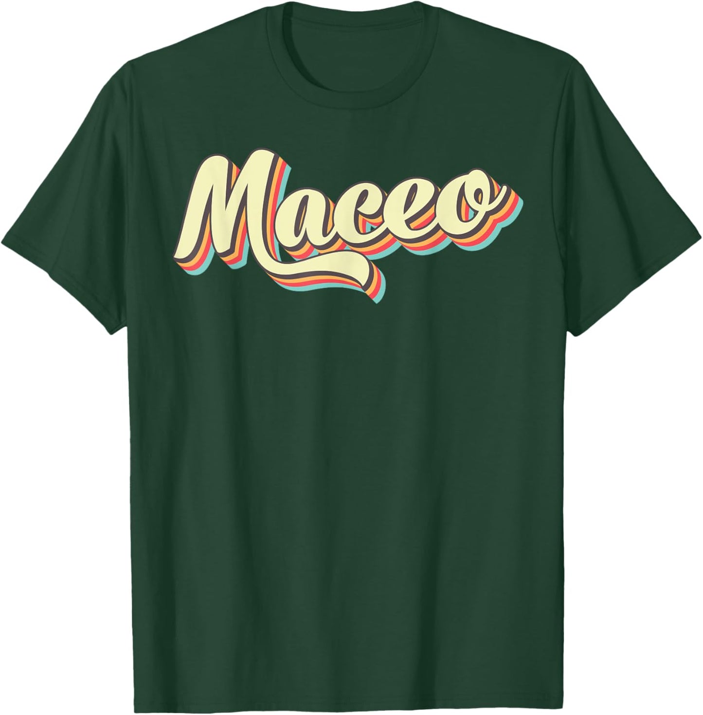 Maceo Retro Art Baseball Font Vintage T-Shirt - T-Shirt | Forest
