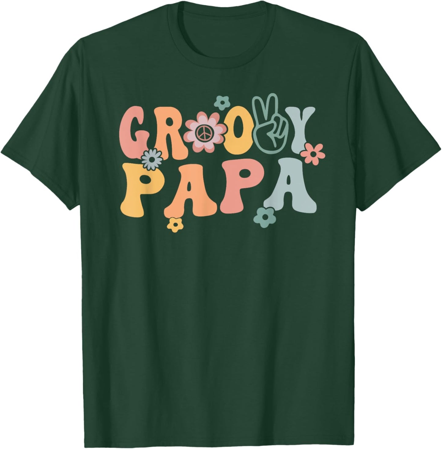 Groovy Papa Retro Dad Matching Family 1st Birthday Party T-Shirt - T-Shirt | Forest