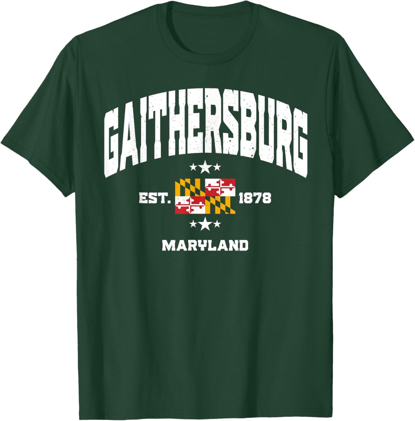 Athletic Gaithersburg Maryland MD Retro Throwback Souvenir T-Shirt - T-Shirt | Forest
