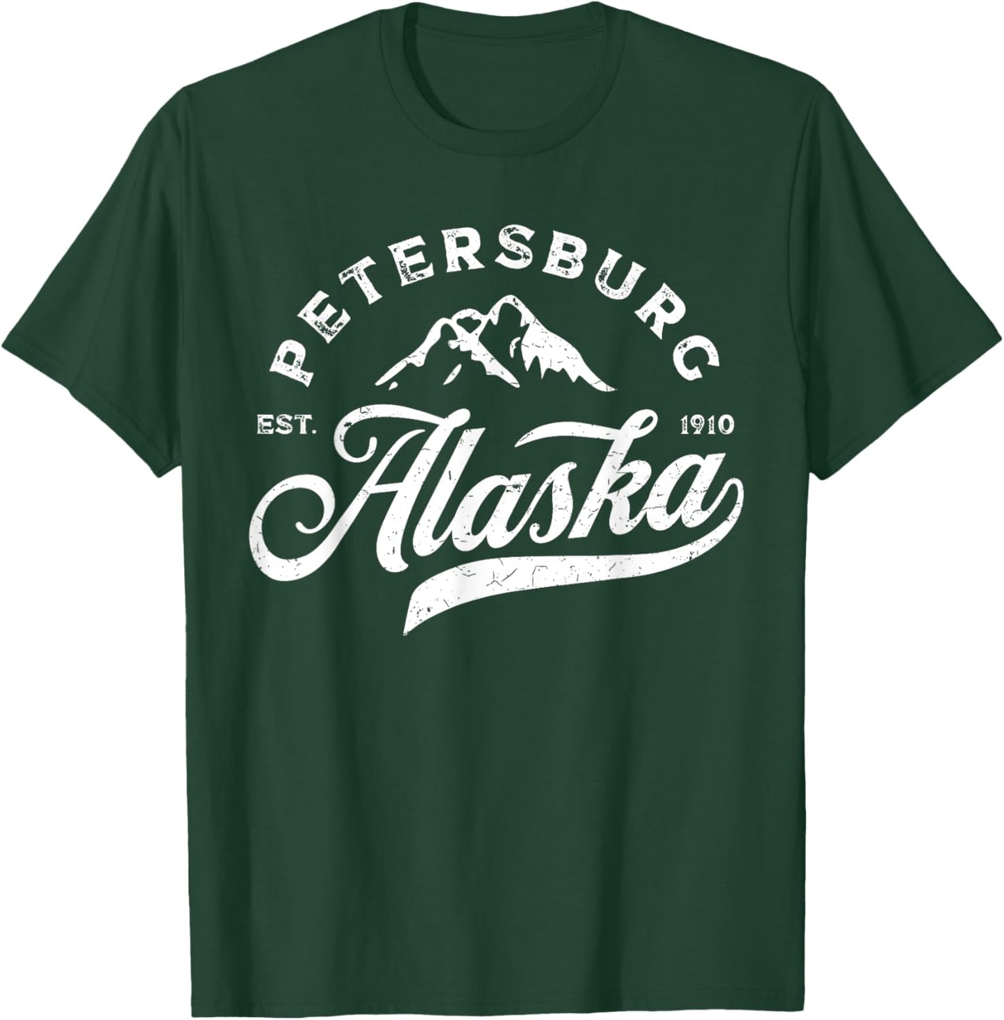 Petersburg Alaska AK Vintage Mountains Vacation Souvenir T-Shirt - T-Shirt | Forest