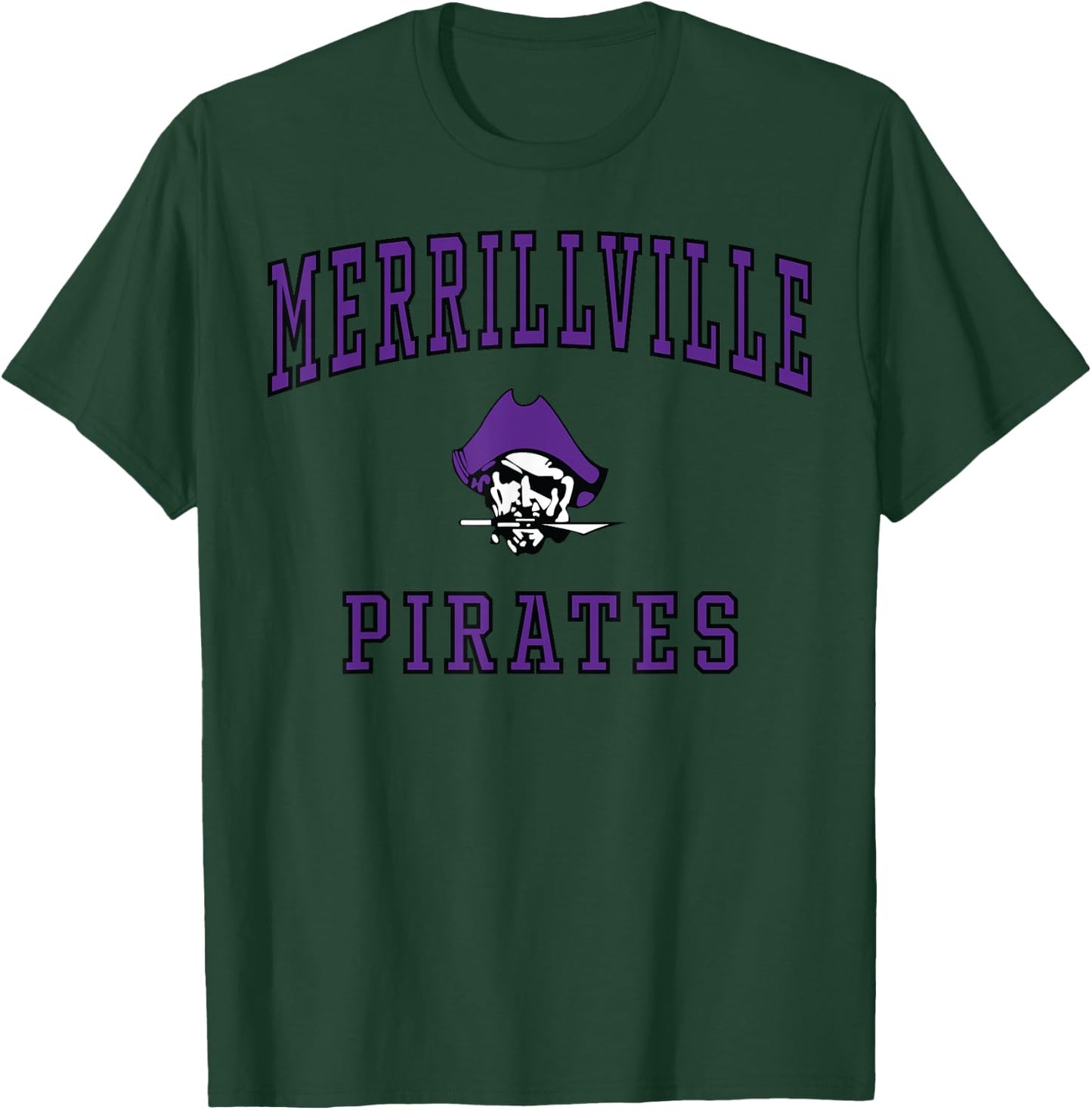 Merrillville High School Pirates C1 T-Shirt - T-Shirt | Forest