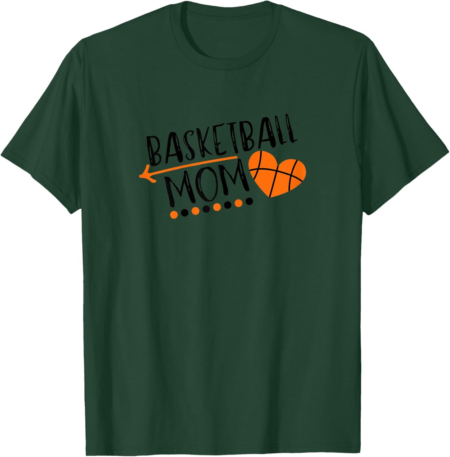 Cute Bball Heart Design Gift Basketball Mom T-Shirt - T-Shirt | Forest