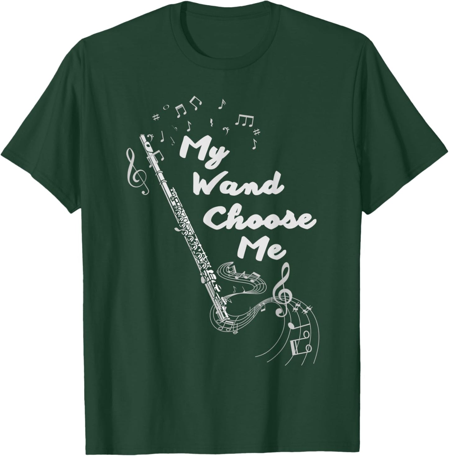 Flute Flutis My Wand Choose Me Music Note T-Shirt - T-Shirt | Forest