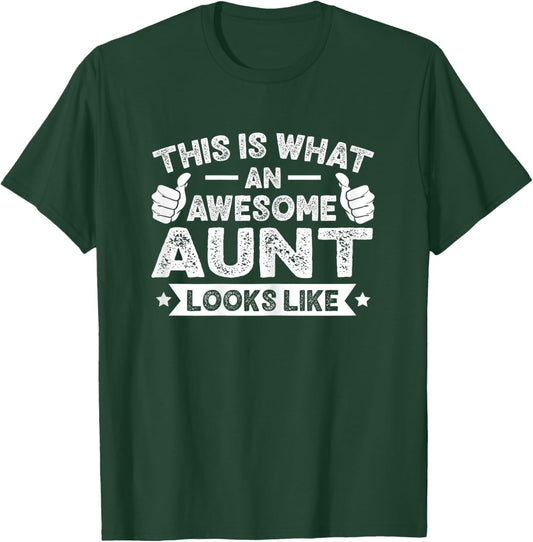 This Is What An Awesome Aunt Looks Like Vintage Retro T-Shirt - T-Shirt | Forest