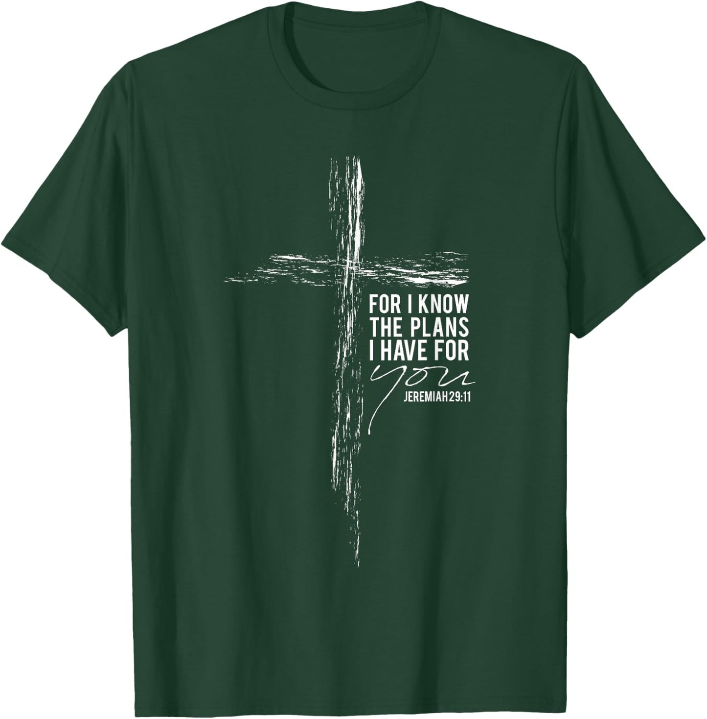 Jeremiah 29:11 Christian Cross Gifts Men Women Wife Husband T-Shirt - T-Shirt | Forest