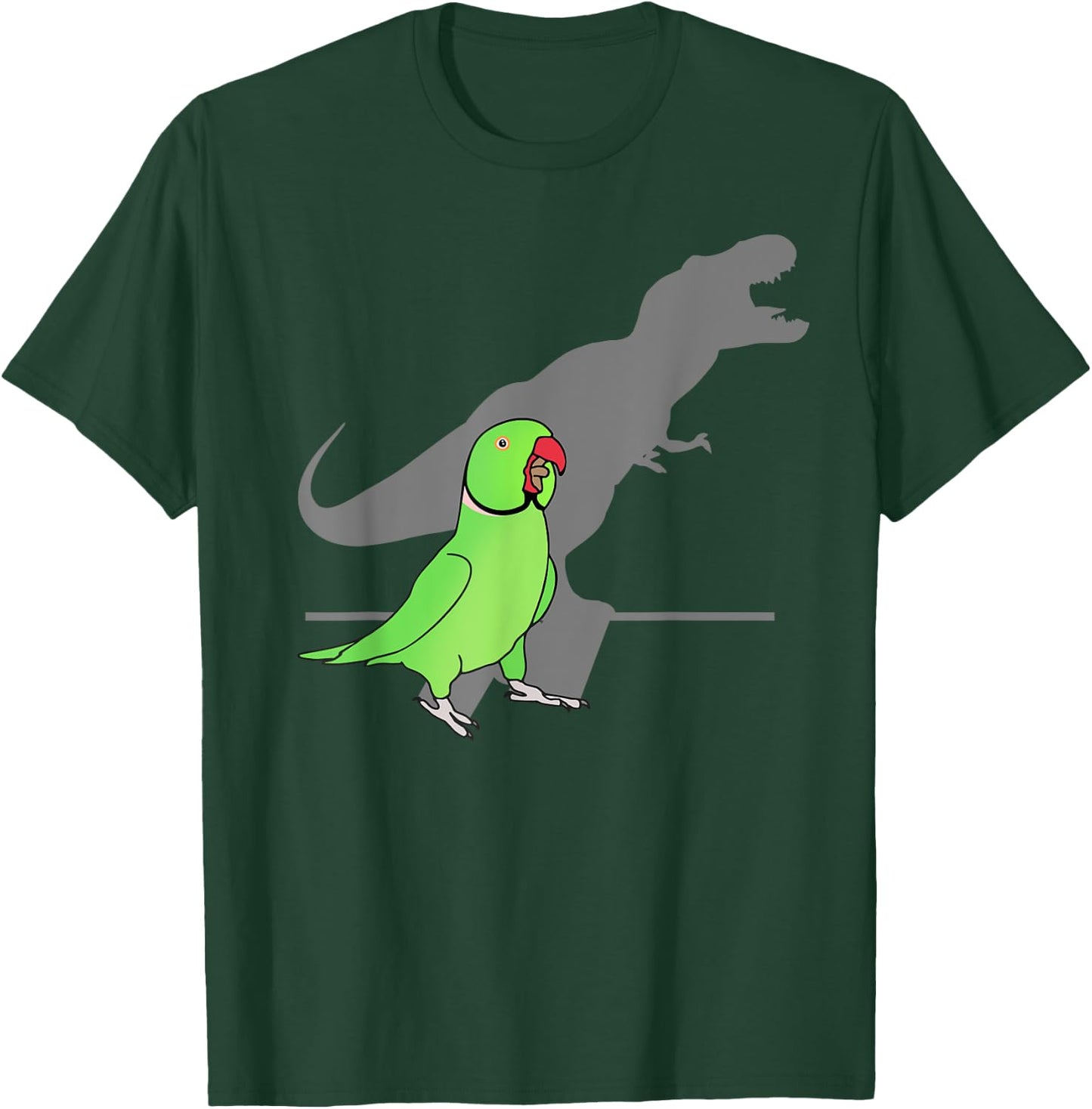 T-rex Green Indian ringneck, Pet Birb memes Screaming Parrot T-Shirt - T-Shirt | Forest